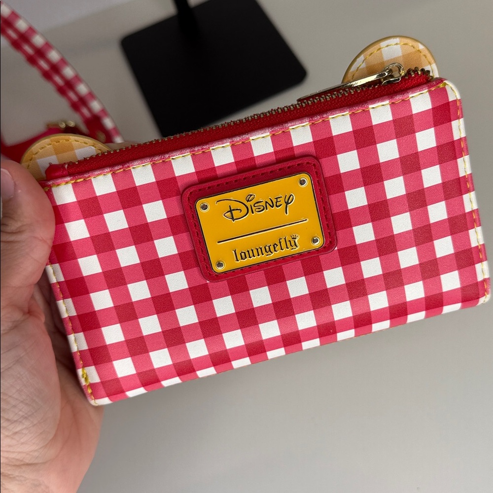 Loungefly Winnie the Pooh Gingham SET backpack AND wallet honey bees purse - Picture 10 of 14